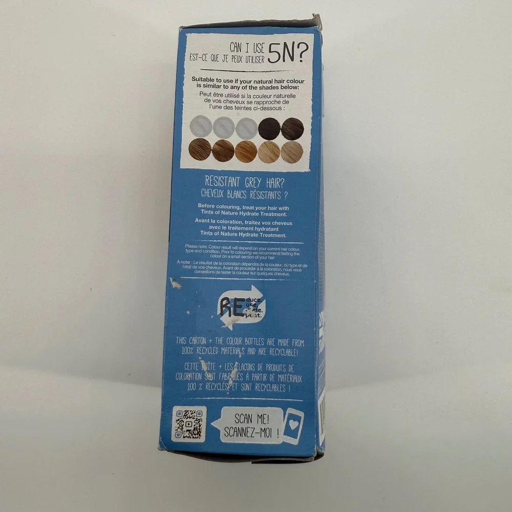 Tints of Nature Permanent Hair Colour 5N‎ Natural Light Brown Vegan B NEW